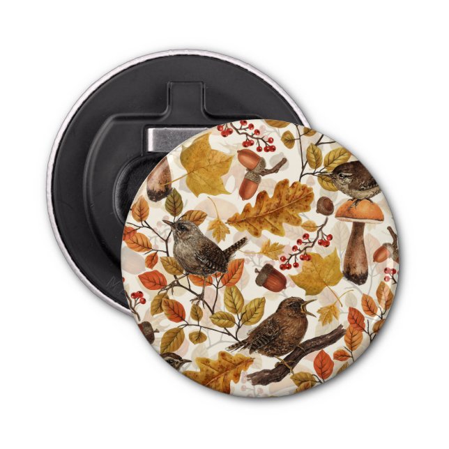 Décapsuleur Feuilles d'automne, baies, champignons et fleurs (Devant)