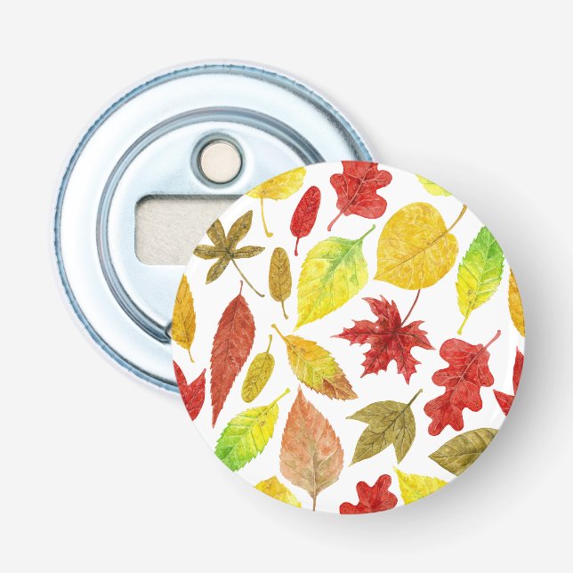 Décapsuleur Feuilles d'automne blanc (Devant)