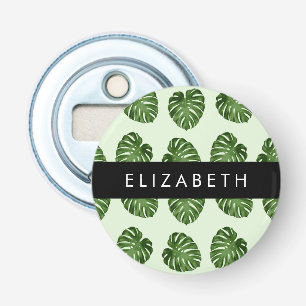 Décapsuleur Feuilles de palme, Motif tropical, Votre nom