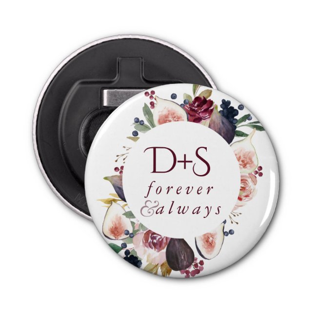 Décapsuleur Figues florissantes | Moody Rustic Monogram Wreath (Devant)