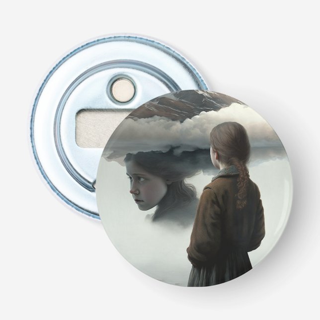 Décapsuleur Fille avec des nuages (Devant)