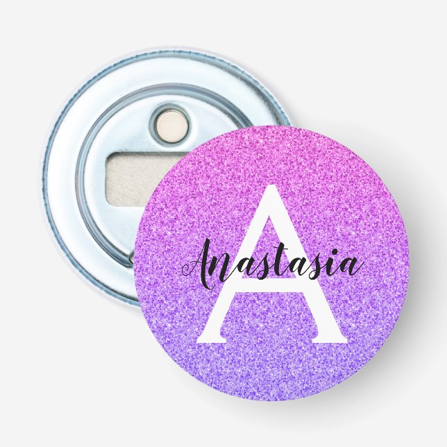 Décapsuleur Fille Glam Ombre Parties scintillant violette étin (Devant)