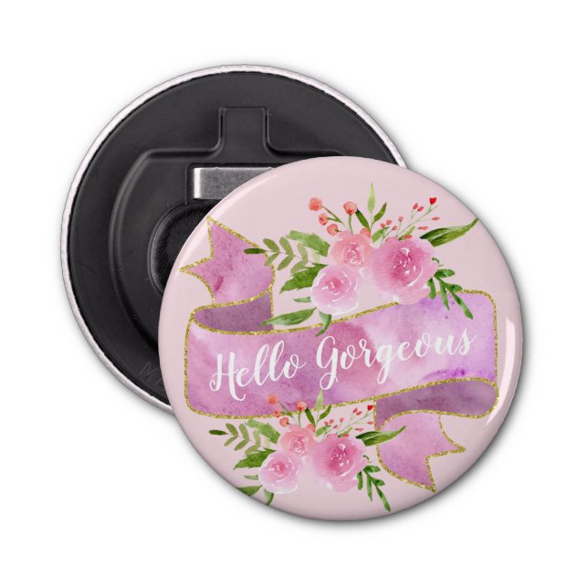 Décapsuleur Fille Joli Floral Rose Rose Bonjour Gorgeous Or (Devant)