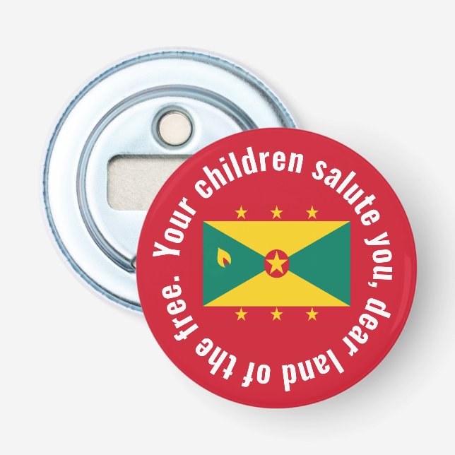 Décapsuleur Flag of Guyana National Anthem Red Green Yellow (Devant)