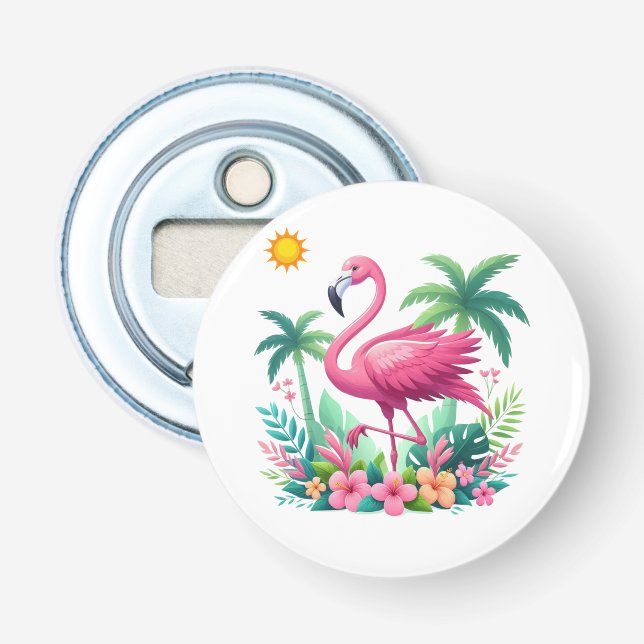 Décapsuleur Flamingo rose tropicale/Floride (Devant)