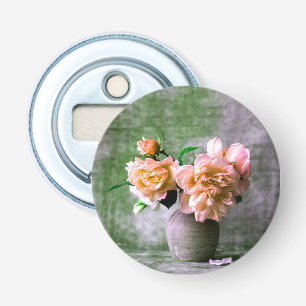 Décapsuleur Fleurs de corail en Vase gris rose orange