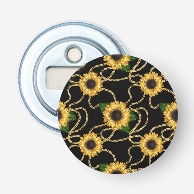 Décapsuleur Fleurs de soleil jaunes élégantes Motif élégant su (Devant)