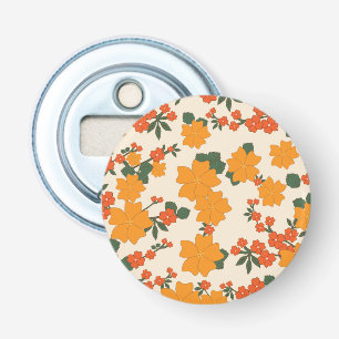 Décapsuleur Fleurs Oranges, Motif Floral, Motif De Fleurs