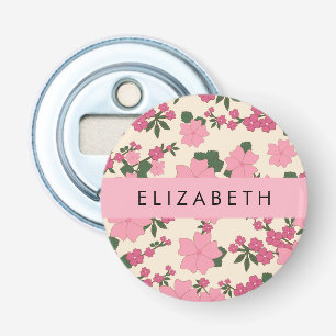 Décapsuleur Fleurs Roses, Motif De Fleurs, Votre Nom