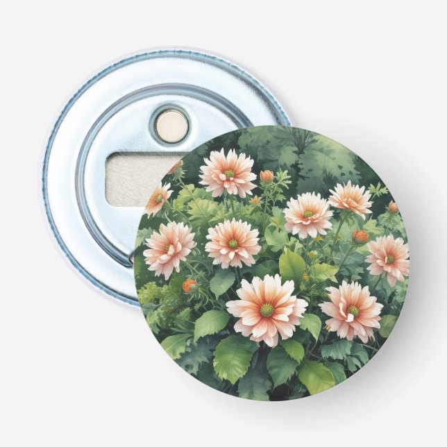 Décapsuleur Fleurs Verdure Elégante Aquarelle (Devant)