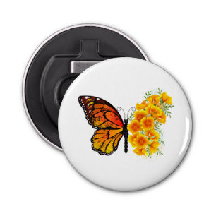 Décapsuleur Flower Butterfly with Yellow California Poppy