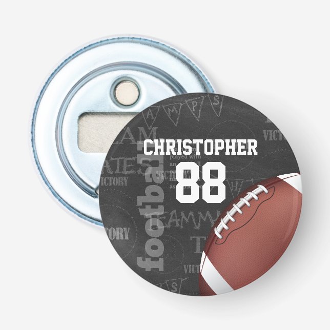 Décapsuleur Football américain de Chalkboard personnalisé (Devant)