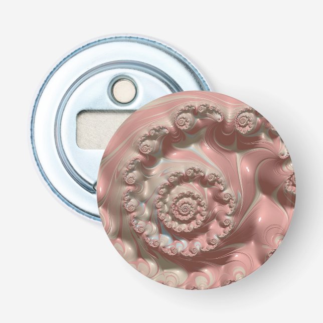 Décapsuleur Fractage 3D rose et blanc ~ (Devant)