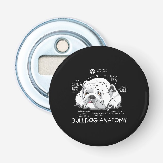 Décapsuleur Funny Cute English Bulldog Anatomie de la biologie (Devant)