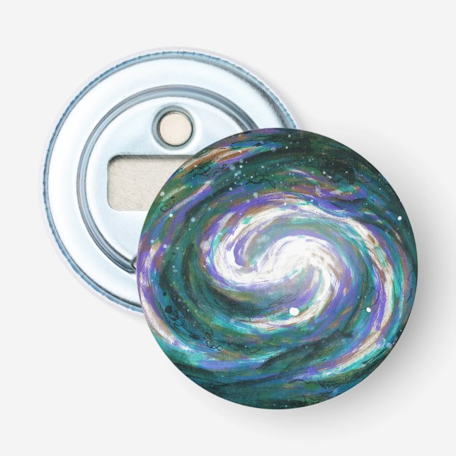 Décapsuleur Galaxie d'émeraude et de violet (Devant)