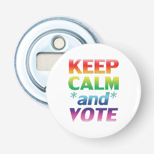 Décapsuleur garder le calme et voter la typographie arc-en-cie