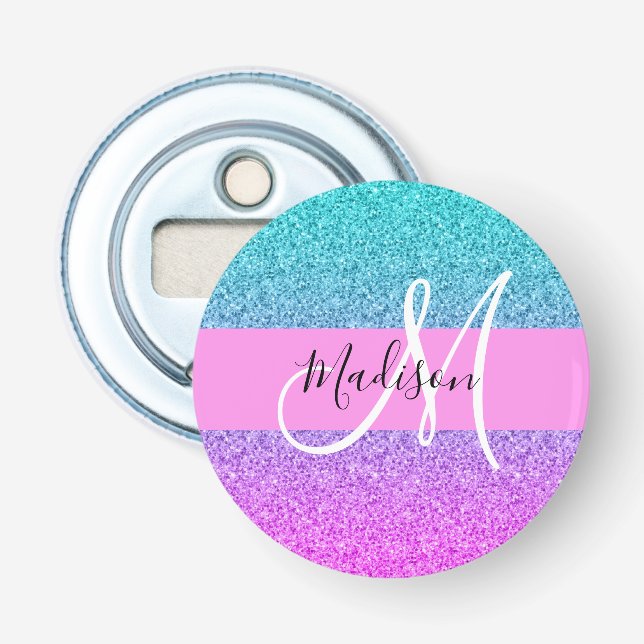 Décapsuleur Glam Purple Aqua Parties scintillant étincelante M (Devant)