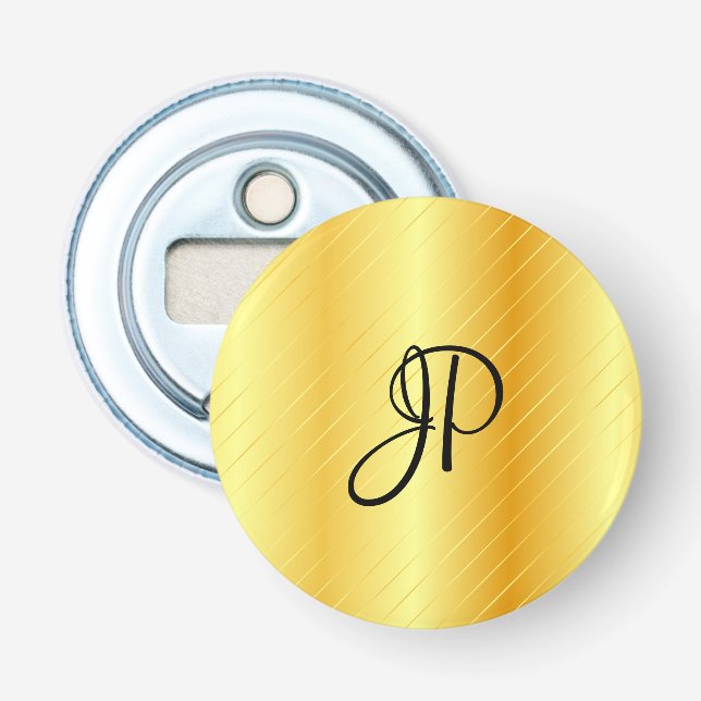 Décapsuleur Gold Look Monogramme Élégant Modèle moderne (Devant)