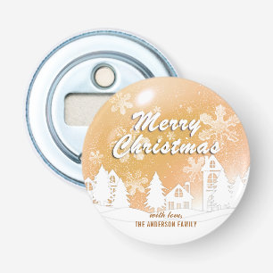 Décapsuleur Gold White House Snowflakes Noël Bonne année