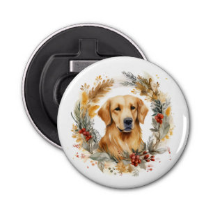 Décapsuleur Golden Retriever Christmas Wreath Festive Pup