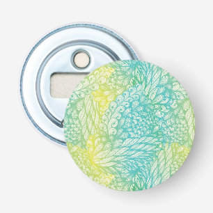 Décapsuleur Gradient jaune et bleu vintage floral