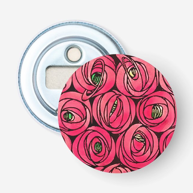 Décapsuleur Graphique rose Art Nouveau Rennie Macintosh (Devant)
