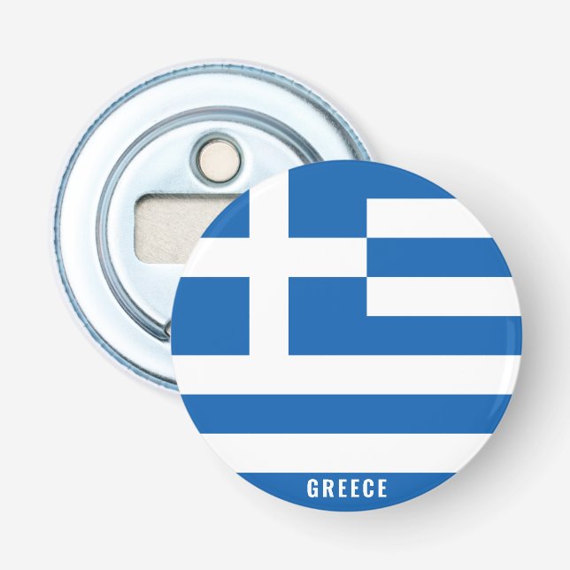 Décapsuleur Grèce Drapeau délicieux Patriotique Bottle Ouvrir (Devant)