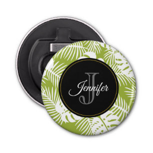 Décapsuleur Green Palm Feuille Rainforest Motif Monogram