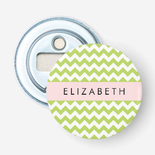 Décapsuleur Green Zigzag, Green Chevron, Votre Nom