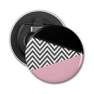 Décapsuleur Gris Zigzag, Gris Chevron, Motif Zigzag, Rose