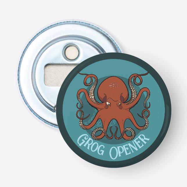 Décapsuleur Grog Opener Cartoon de Tentacles de pieuvre rouge  (Devant)
