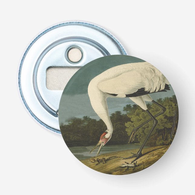 Décapsuleur Grue blanche Audubon Peinture d'oiseaux (Devant)