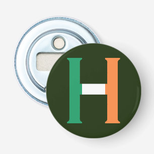 Décapsuleur H Monogramme superposé sur le bocal drapeau irland
