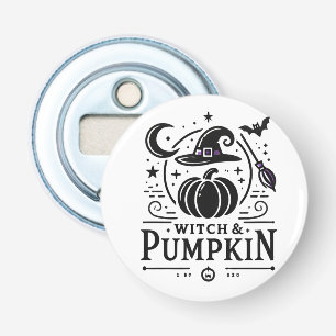 Décapsuleur Halloween Witch Casquette et Citrouille Design Mag