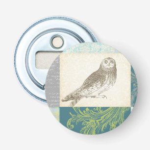 Décapsuleur Hibou gris sur l'arrière - plan de motif