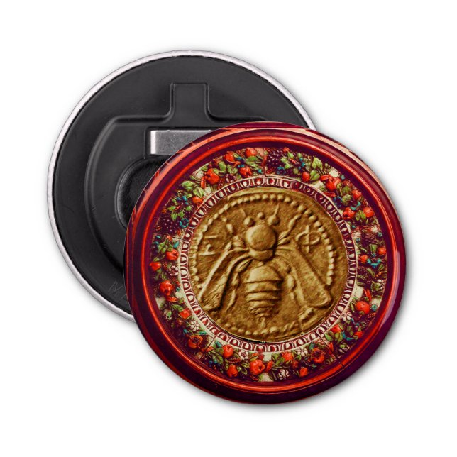 DÉCAPSULEUR HONEY BEE / ROUGE VERT FLORENTINE FLORALE COWN (Devant)