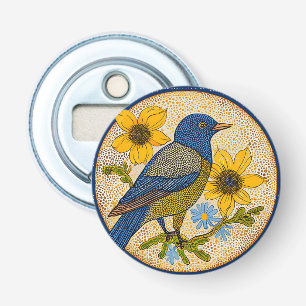 Décapsuleur Idée cadeau d'art à points d'oiseau coloré
