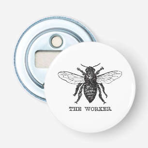 Décapsuleur Illustration d'abeille ouvrière vintage