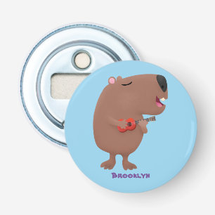 Décapsuleur Illustration de dessin animé de capybara ukulele