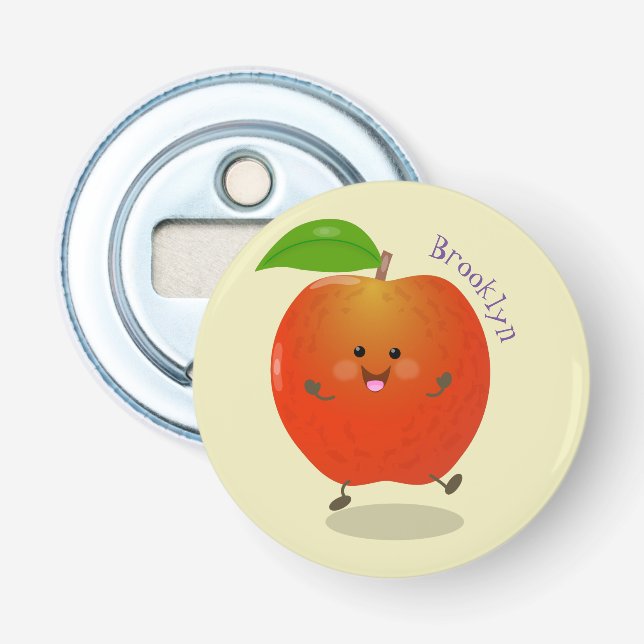 Décapsuleur Illustration de dessin animé sur la pomme de danse (Devant)