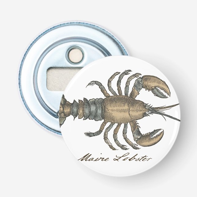 Décapsuleur Illustration de homard, fruits de mer du Maine (Devant)