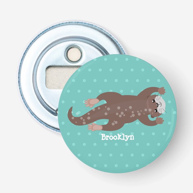 Décapsuleur Illustration de plongée de loutre mignonne (Devant)