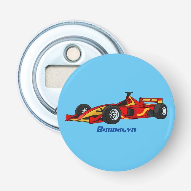 Décapsuleur Illustration de voitures de course à grande vitess (Devant)