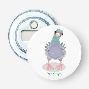 Décapsuleur Illustration drôle de pigeon curieux