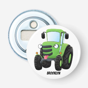 Décapsuleur Illustration du joli joyeux tracteur agricole vert