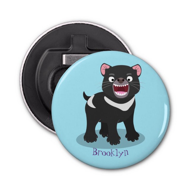 Décapsuleur Illustration d'un diable de Tasmanie affamé (Devant)