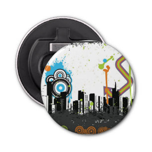 Décapsuleur Illustration d'un paysage urbain sale