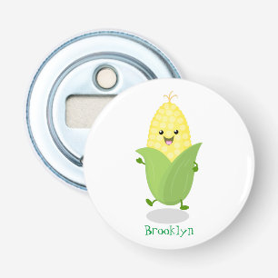 Décapsuleur Illustration d'une caricature de maïs joyeux