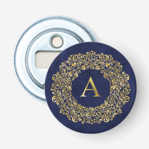 Décapsuleur Initiale Un Motif classique damassé d'or