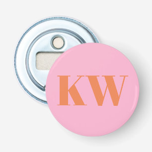Décapsuleur Initiales du Monogramme rose moderne personnalisée